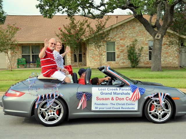 Riding in Car as Grand Marshals